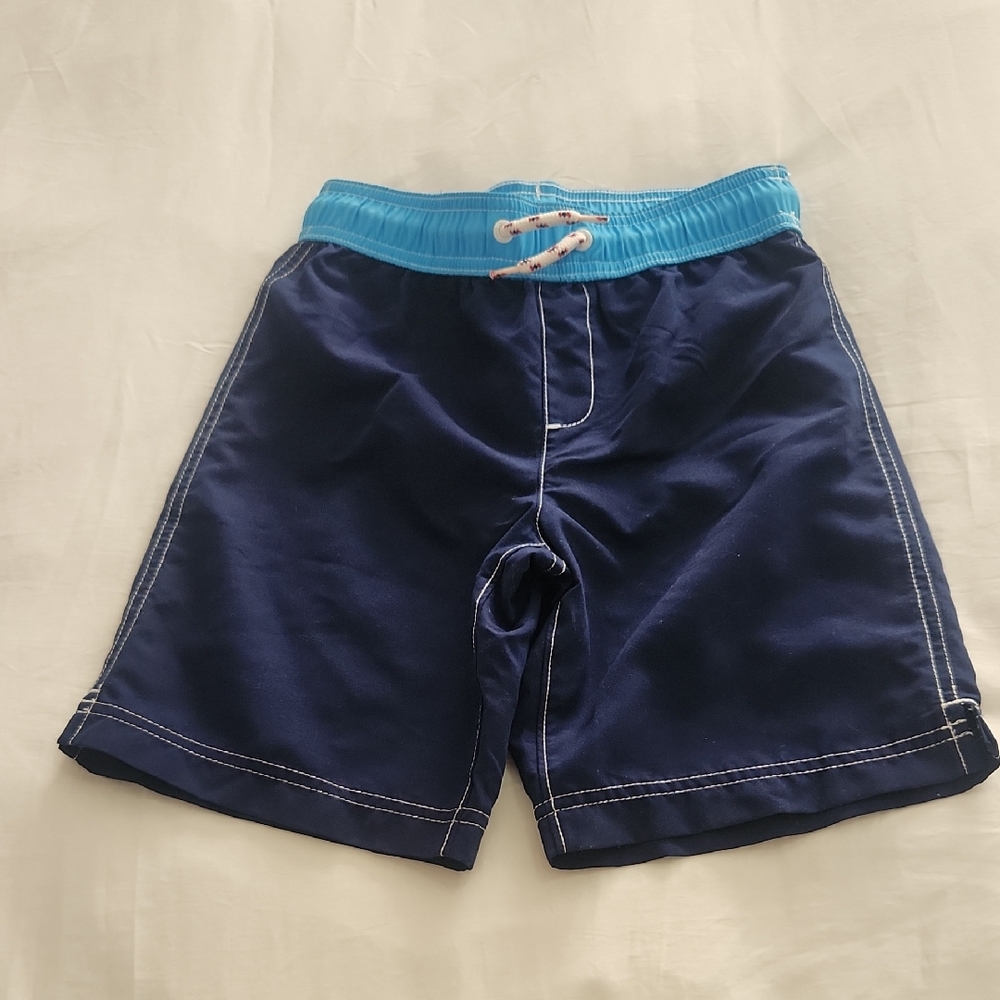 Lands' End Blue and White Swim Trunks